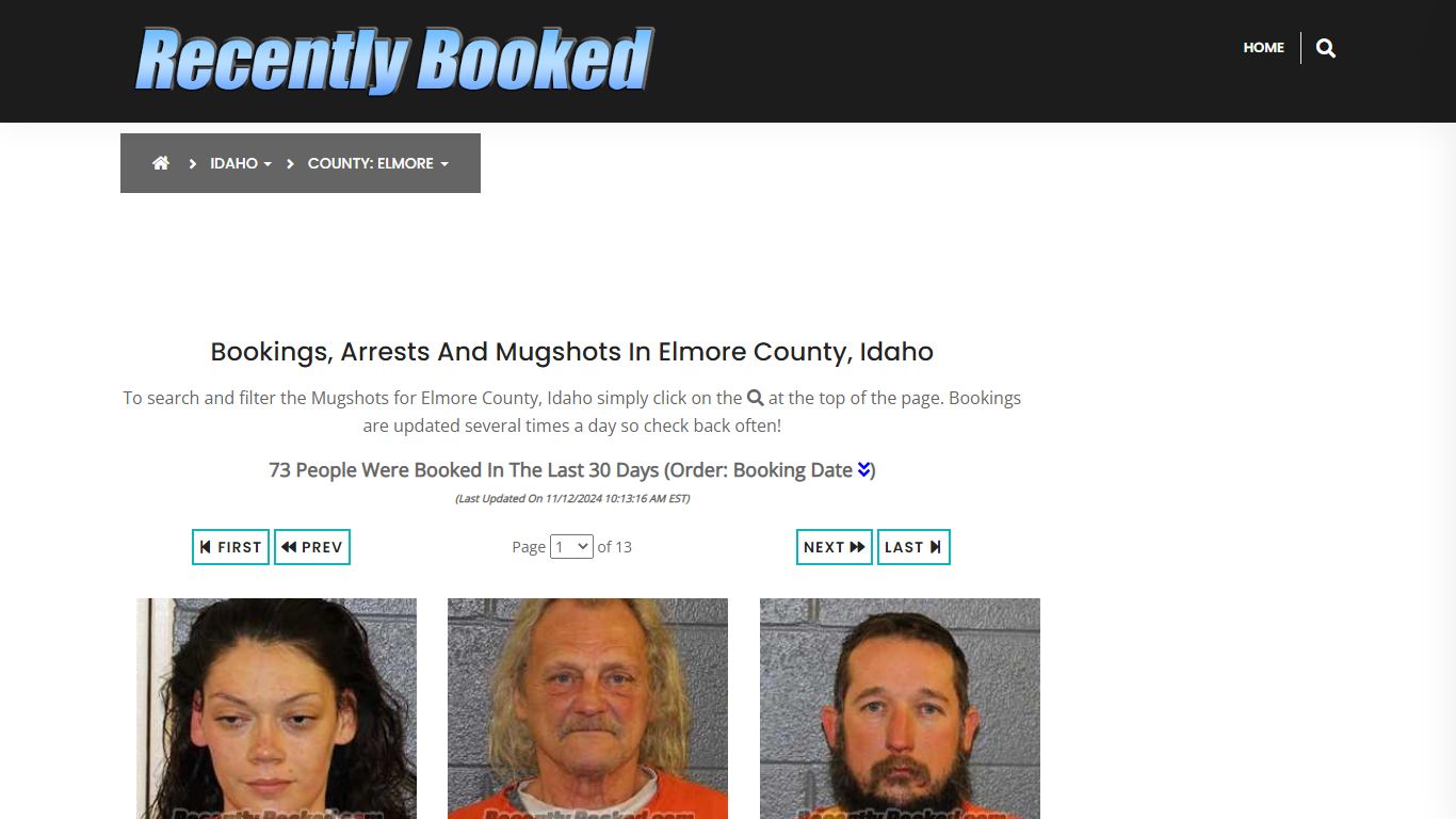 Bookings, Arrests and Mugshots in Elmore County, Idaho - Recently Booked